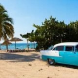 car on beach